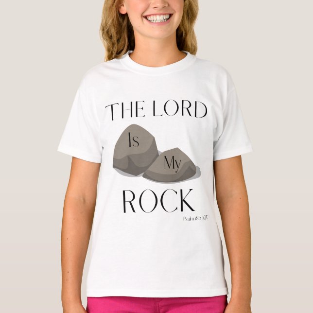 Camiseta Salmo 18:2 Escritura Biblia Cita a Chica KJV (Anverso)