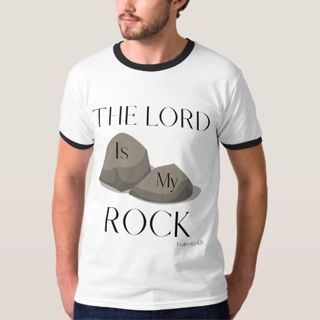 Camiseta Salmo 18:2 Escritura Biblia Cita KJV Mens Ringer (Anverso)