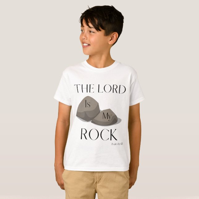 Camiseta Salmo 18:2 Escritura de Biblia Cita a niño (Anverso completo)