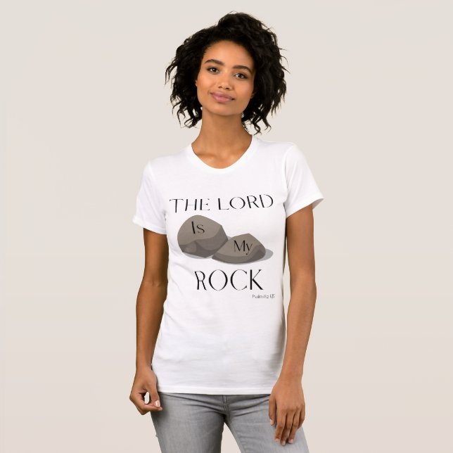 Camiseta Salmo 18:2 Escritura de Biblia Cita KJV Mujeres (Anverso completo)