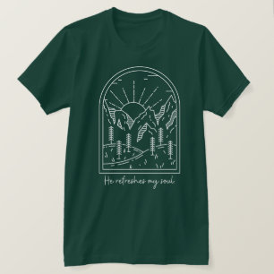Camiseta Salmo 23 3 refresca la Biblia Cristiana del Alma V