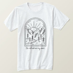 Camiseta Salmo 23 3 refresca la Biblia Cristiana del Alma V