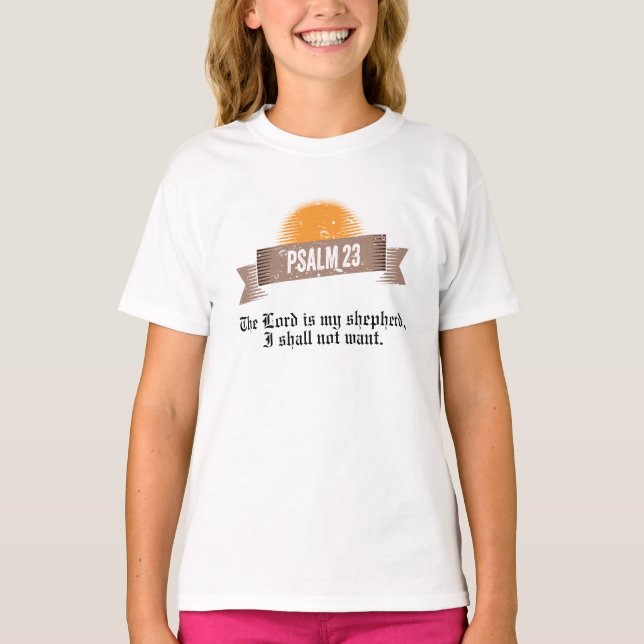 Camiseta Salmo 23 Cita Biblia (Anverso)