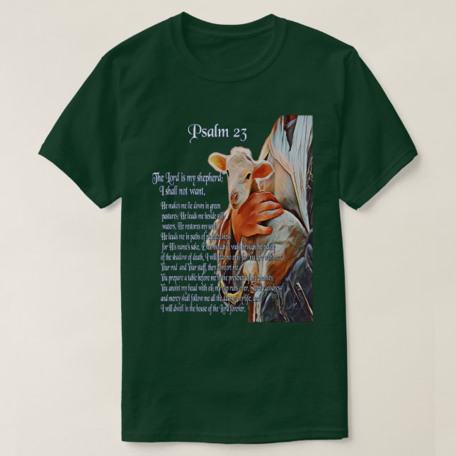 Camiseta Salmo 23 Escritura Bíblica Cristiana El Señor es m (Diseño del anverso)