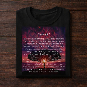 Camiseta Salmo 23 Versículo de la Biblia con árbol de puest