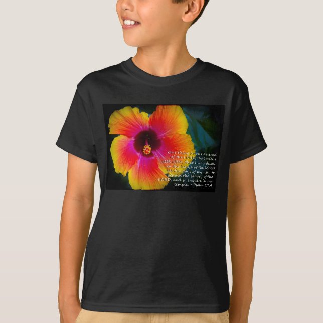 Camiseta Salmo 27:4 sobre negro (Anverso)