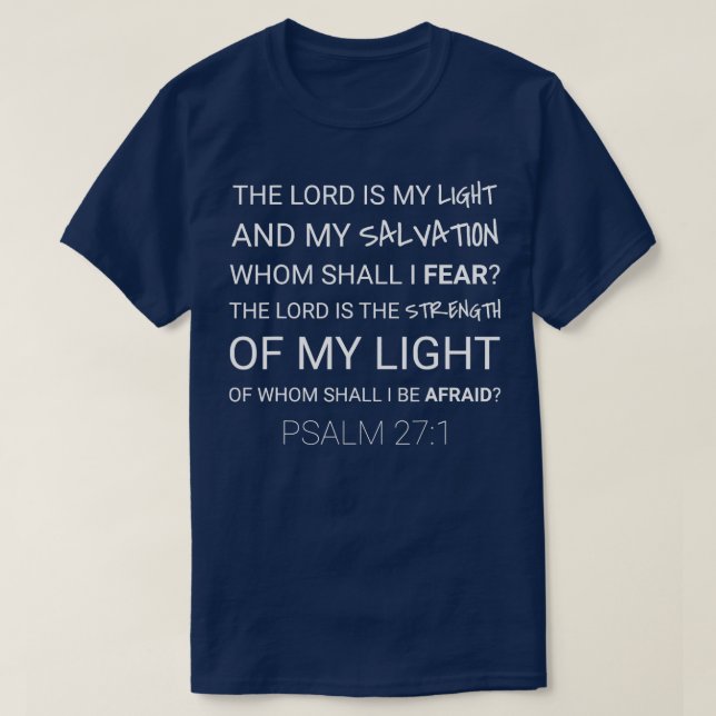 Camiseta Salmo 27 Citas de fe cristiana de la biblia (Diseño del anverso)