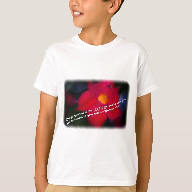 Camiseta Salmo 37:4 sobre blanco (Anverso)