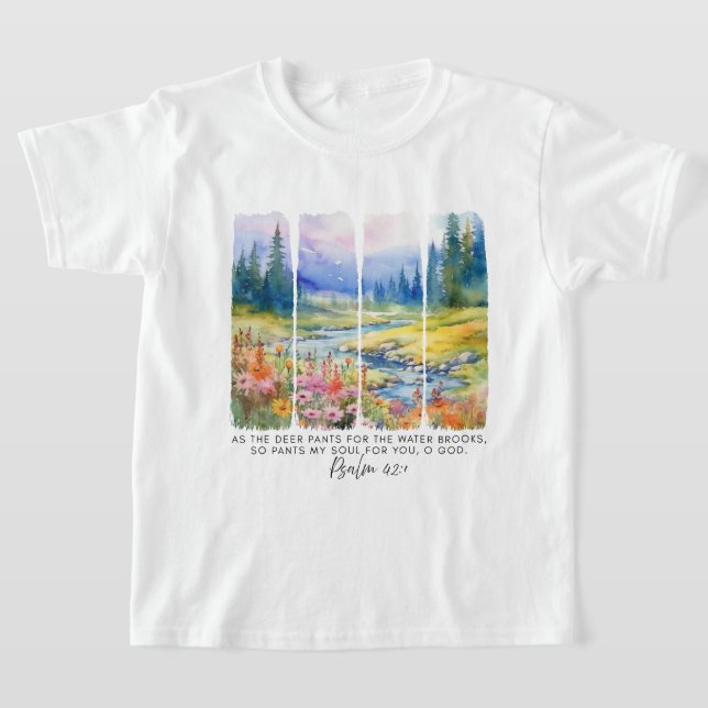 Camiseta Salmo 42:1 Mientras la naturaleza del ciervo se ce (Distribución)