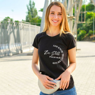 Camiseta Salmo 46:10   Verso de la Biblia Religiosa Cristia