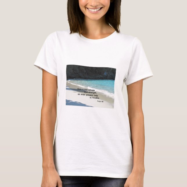 Camiseta Salmo 46:1 Dios es nuestro refugio y fuerza... (Anverso)