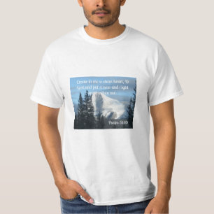 Camiseta Salmo 51:10 Crea en mí un corazón limpio, oh Dios