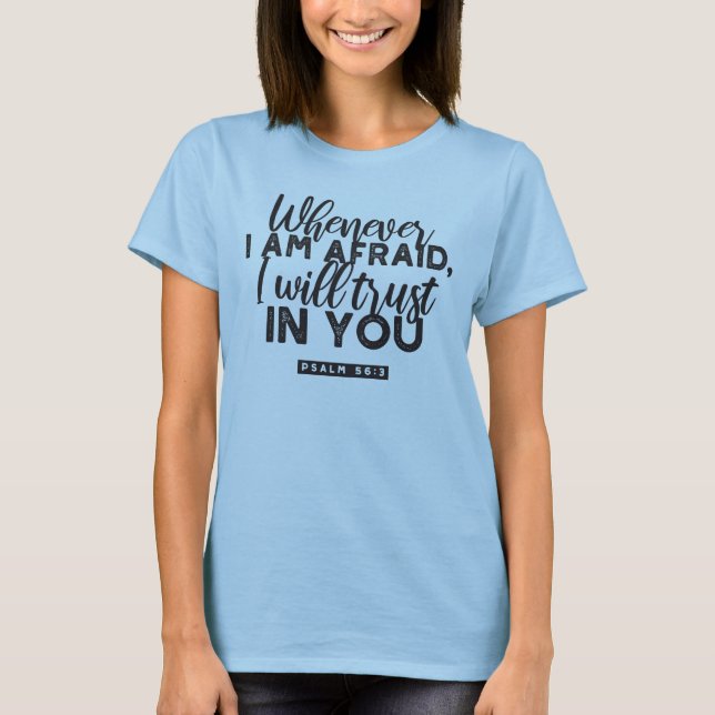 Camiseta Salmo 56:3 Biblia Verso arte "Confiaré en ti" (Anverso)