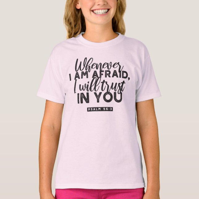 Camiseta Salmo 56:3 Biblia Verso arte "Confiaré en ti" (Anverso)