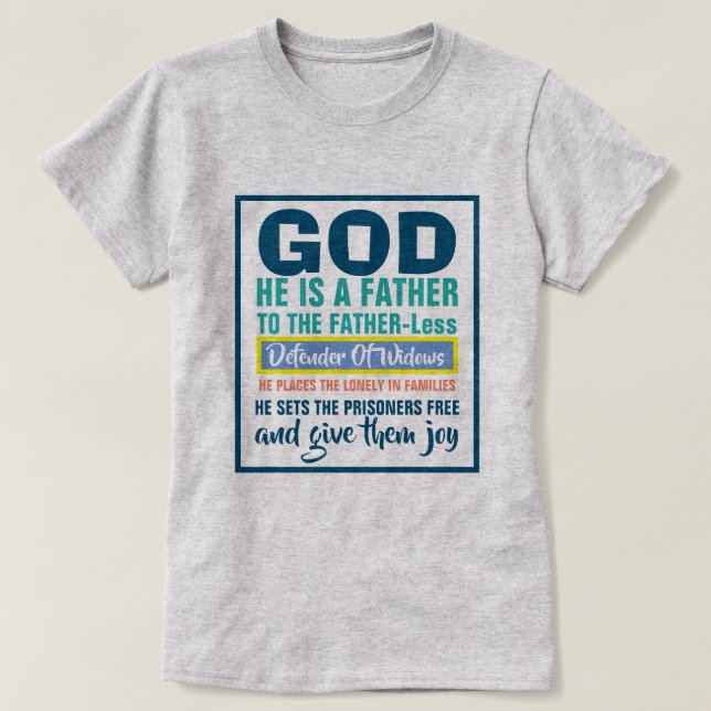 Camiseta Salmo 68:5-6 DIOS Es Padre De Los Padres (Diseño del anverso)