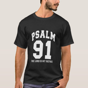 Camiseta Salmo 91 El Señor es Mi Refugio - Blanco Negro Chr