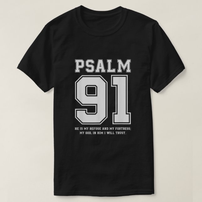 Camiseta Salmo 91 Es Mi Refugio Y Mi Fortaleza (Diseño del anverso)