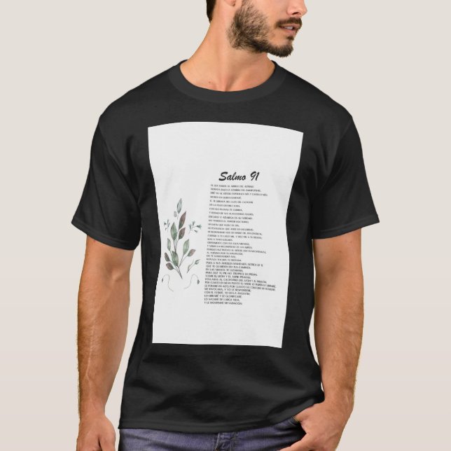 Camiseta Salmo 91, la Biblia española Verse  (Anverso)