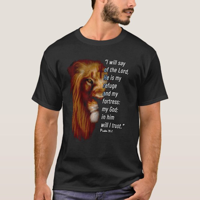 Camiseta Salmo 91 Verso de la Biblia (Anverso)