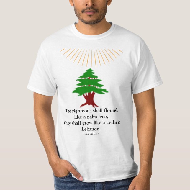 Camiseta Salmo 92: 12-13 Cedro del Líbano (Anverso)
