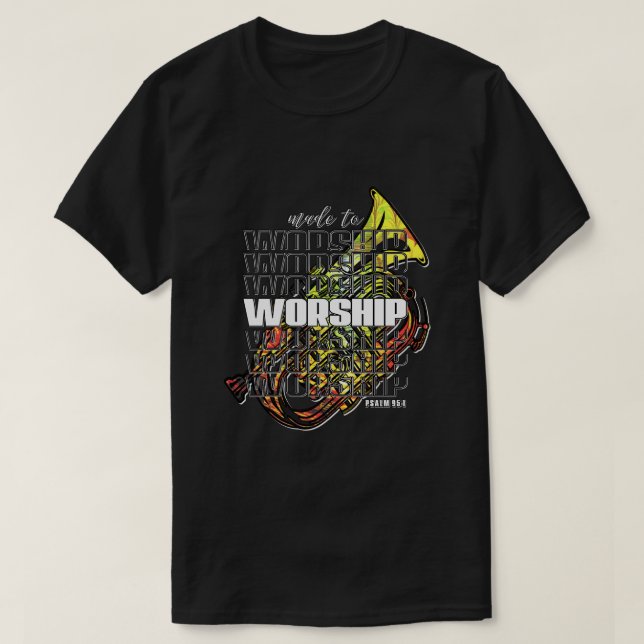 Camiseta Salmo 95 Hecho Para Adorar A Los Cristianos Saxofó (Diseño del anverso)