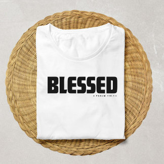 Camiseta Salmo minimalista con BENDICIÓN 119:1 Fe cristiana