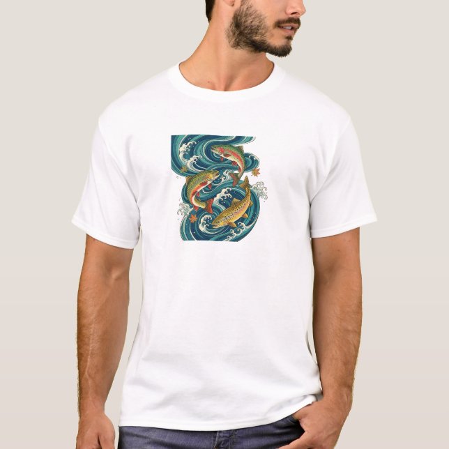 Camiseta Salmon and Whirlpools (Anverso)