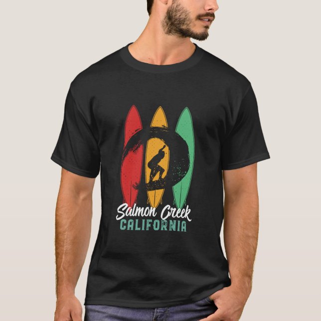 Camiseta Salmon Creek California Beach Retro Surfing (Anverso)