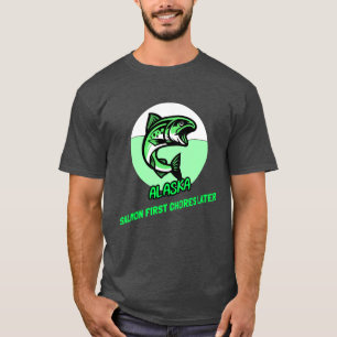 Camiseta Salmón de Alaska PRIMERO TAREAS DESPUÉS