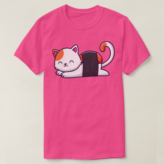 Camiseta Salmón de gato lindo (Diseño del anverso)