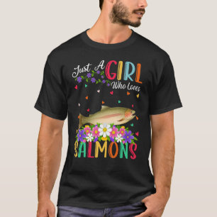 Camiseta Salmón Solo Una Chica Que Ama Los Salmones