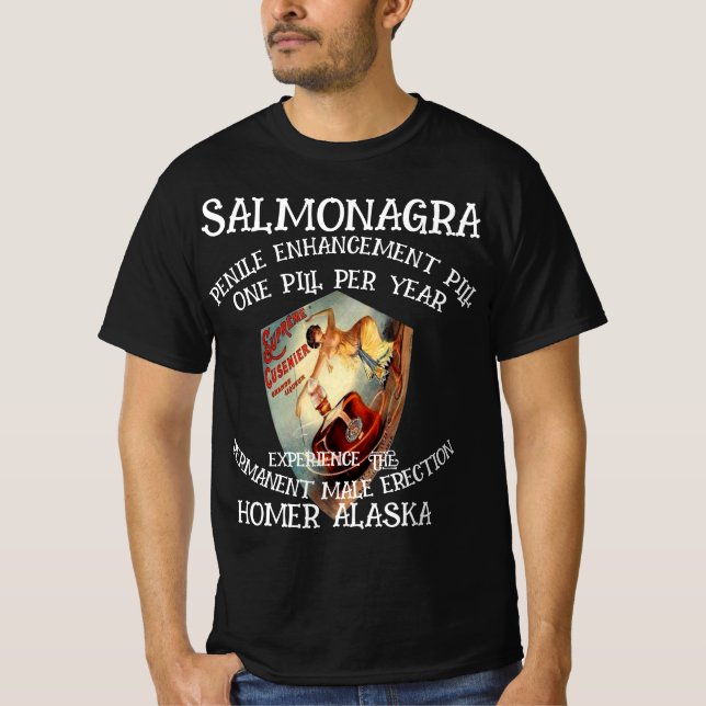 CAMISETA SALMONAGRA MALE ENHANCEMENT PILL PERMANENTE STIFFI (Anverso)