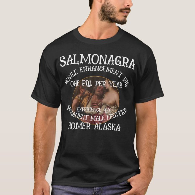 CAMISETA SALMONAGRA MALE ENHANCEMENT PILL PERMANENTE STIFFI (Anverso)