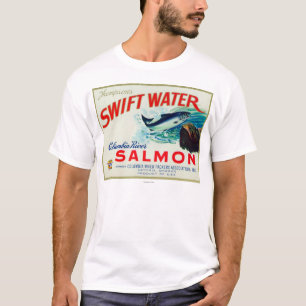 Camiseta Salmones rápidos del agua de Astoria, Oregon - de