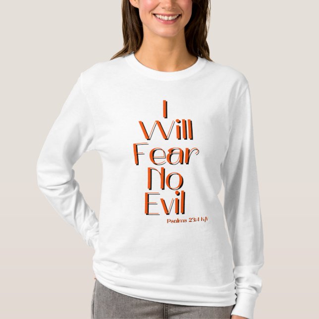 Camiseta Salmos 23:4 Biblia Verse Cita femenina (Anverso)