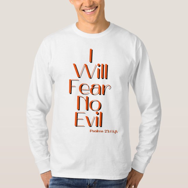 Camiseta Salmos 23:4 Biblia Verse Cita masculina (Anverso)