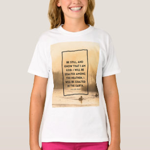 Camiseta Salmos 46:10 KJV Quédate quieto Biblia Cristiana V