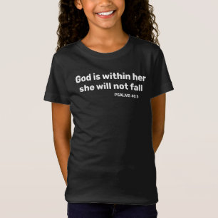 Camiseta Salmos 46:5 Dios está dentro de su verso biblial