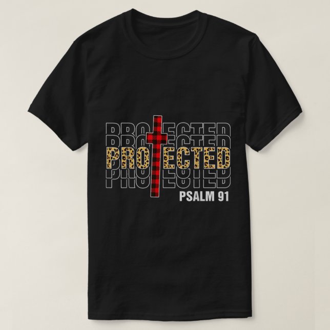 Camiseta Salmos protegidos por la fe cristiana 91 Leopardo (Diseño del anverso)