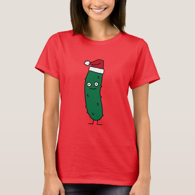 Camiseta Salmuera de eneldo del navidad que lleva un gorra (Anverso)