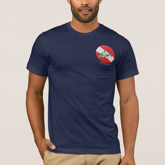 Camiseta salmuera de tiburón de bandera ondulada (Anverso)