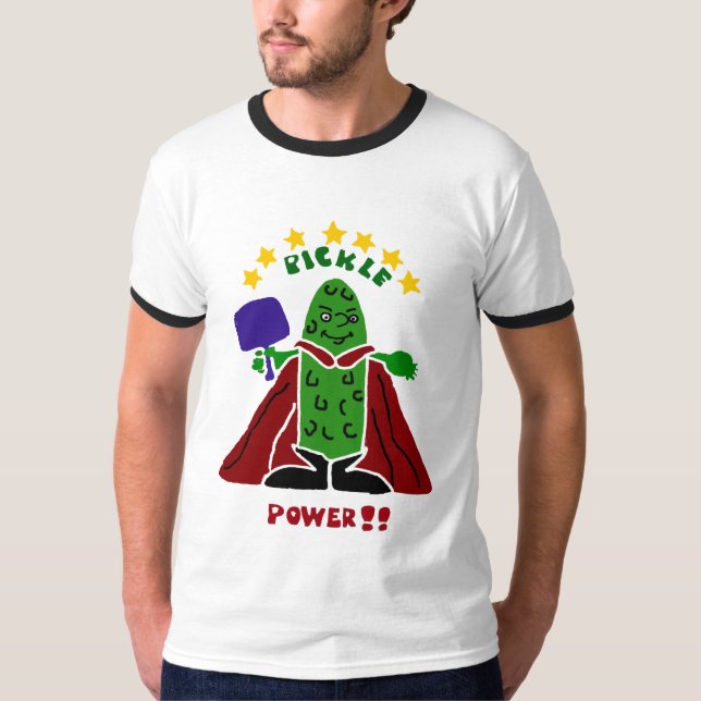 Camiseta Salmuera divertida del superhéroe de Pickleball (Anverso)