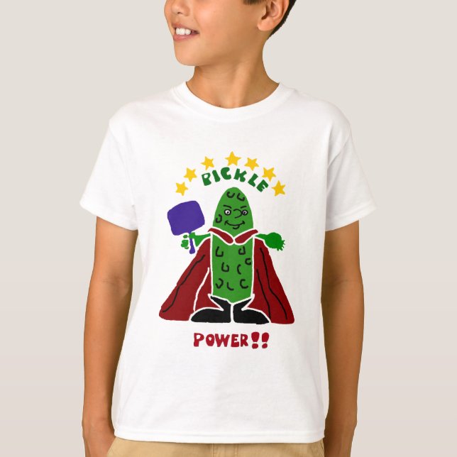 Camiseta Salmuera divertida del superhéroe de Pickleball (Anverso)