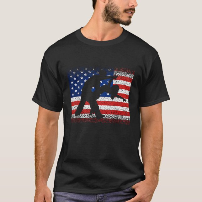 Camiseta Salón de baile Baile Bandera Americana Baile Julio (Anverso)