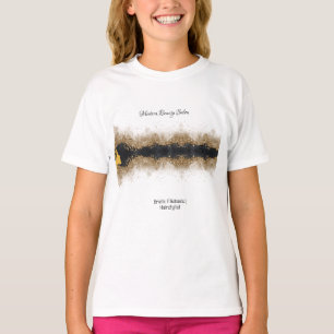 Camiseta Salón de Estilista de Pelo Dorado y Negro