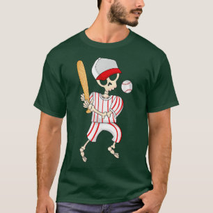 Camiseta Salón del esqueleto del béisbol de Halloween