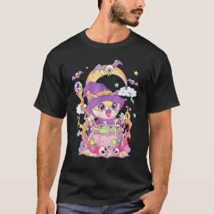 Camiseta Salón Gato Wiccano Pastel Góthico Lindo Espeluznan