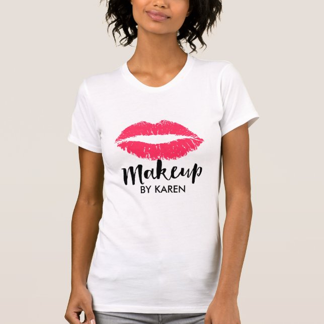 Camiseta Salón rojo de los labios del artista de maquillaje (Anverso)