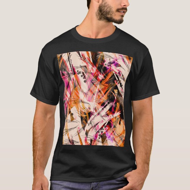 Camiseta salpicadura acuarela, fondo abstracto vintage. (Anverso)