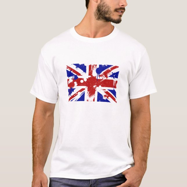 Camiseta Salpicadura británica de la bandera (Anverso)